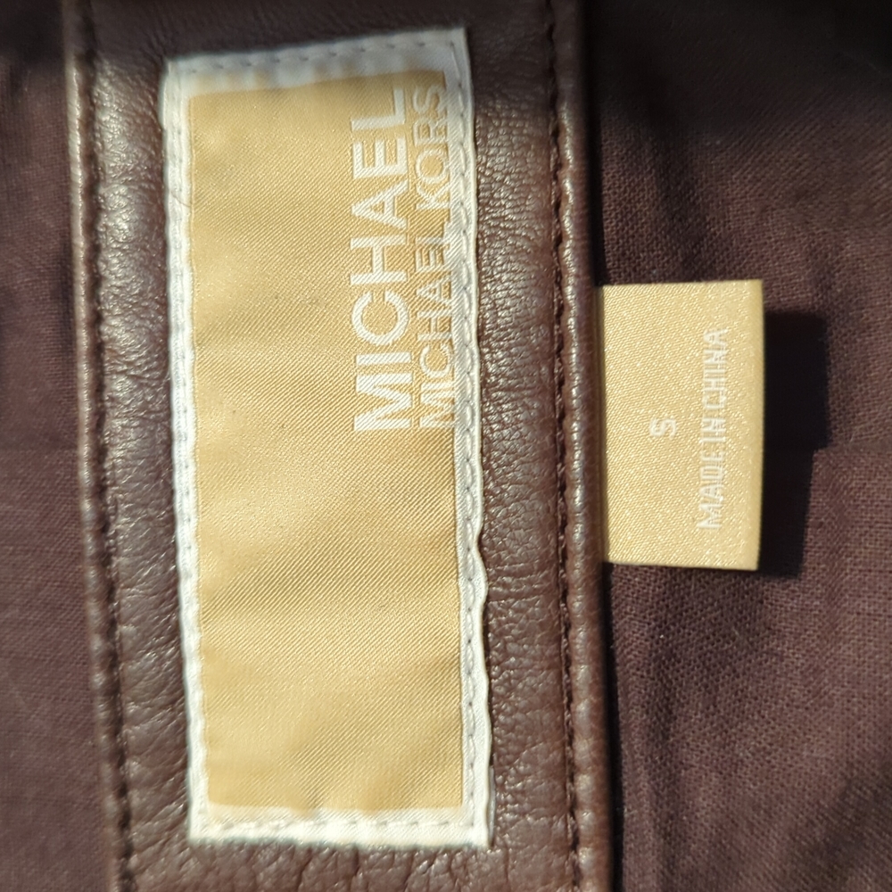 Michael Kors brown leather jacket